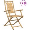 Hopfällbara trädgårdsstolar 8 st 53x66x99 cm bambu vidaXL – miniatyr 2