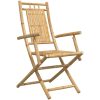 Hopfällbara trädgårdsstolar 8 st 53x66x99 cm bambu vidaXL – miniatyr 3