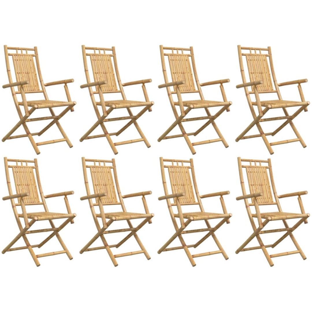 Hopfällbara trädgårdsstolar 8 st 53x66x99 cm bambu vidaXL – bild 4