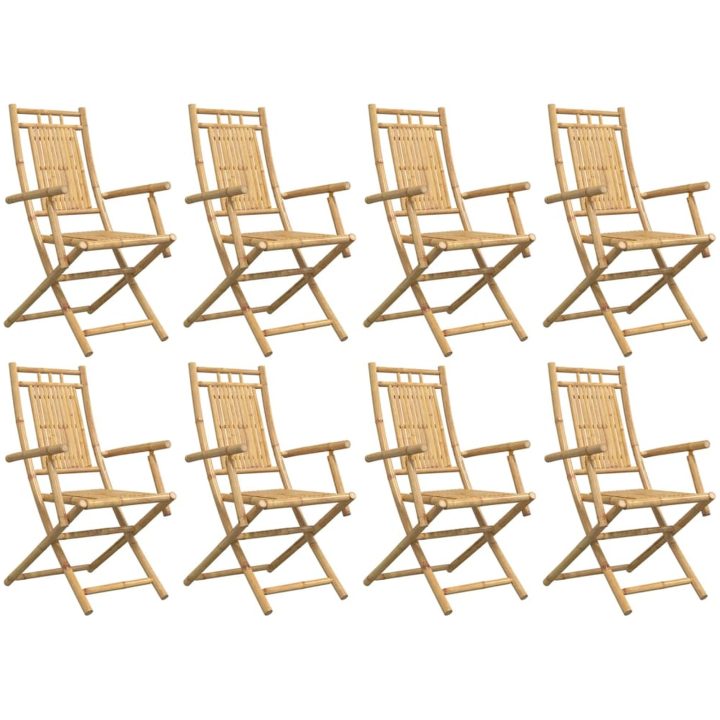 Hopfällbara trädgårdsstolar 8 st 53x66x99 cm bambu vidaXL – bild 4