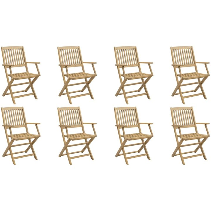 Hopfällbara trädgårdsstolar 8 st 54,5x58x90cm massivt akaciaträ vidaXL – bild 2
