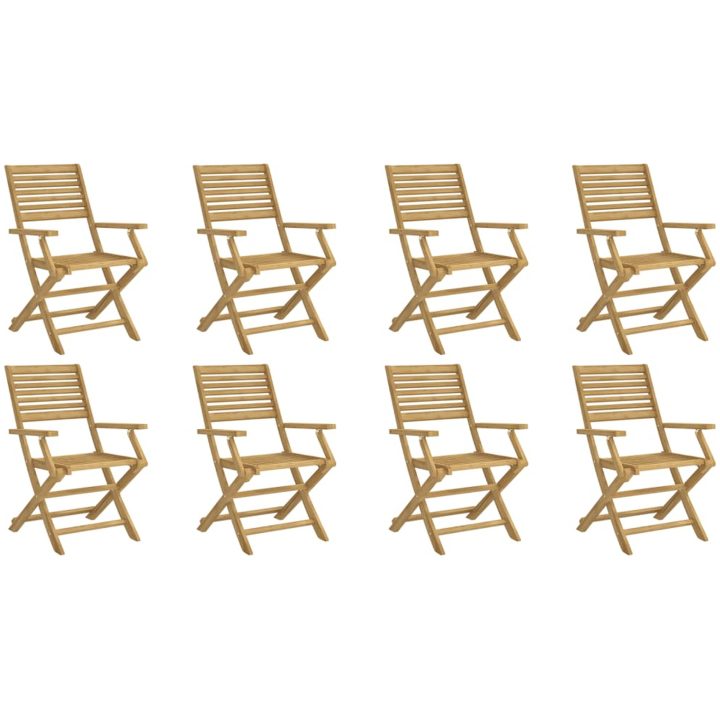 Hopfällbara trädgårdsstolar 8 st 54,5x61,5x86,5cm massiv akacia vidaXL – bild 2