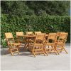Hopfällbara trädgårdsstolar 8 st 55x61x90 cm massiv teak vidaXL – miniatyr 1