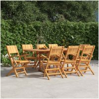 Hopfällbara trädgårdsstolar 8 st 55x61x90 cm massiv teak vidaXL