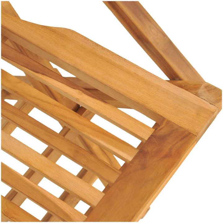 Hopfällbara trädgårdsstolar 8 st 55x62x90 cm massiv teak vidaXL – bild 4