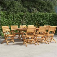 Hopfällbara trädgårdsstolar 8 st 55x62x90 cm massiv teak vidaXL