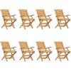 Hopfällbara trädgårdsstolar 8 st 56x63x90 cm massiv teak vidaXL – miniatyr 2