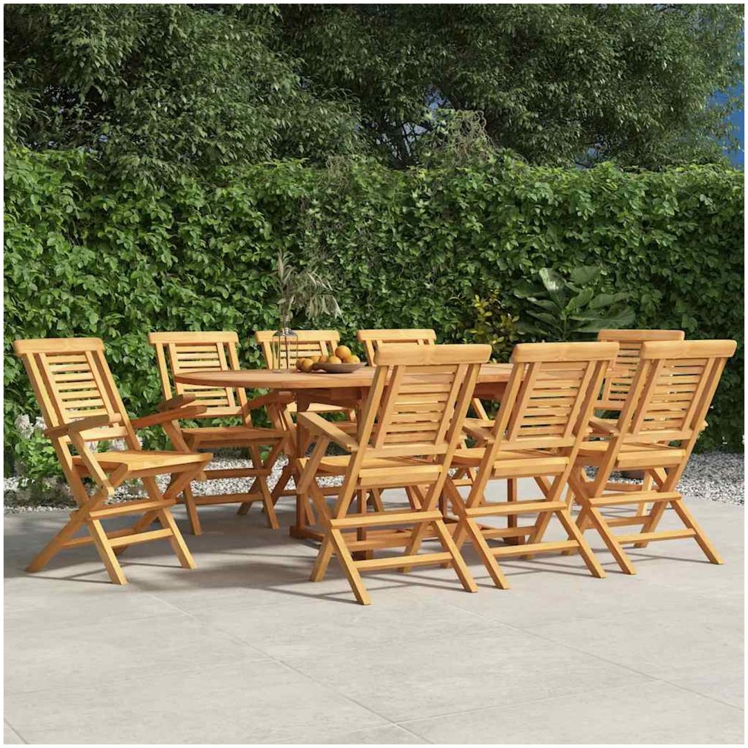 Hopfällbara trädgårdsstolar 8 st 56x63x90 cm massiv teak vidaXL