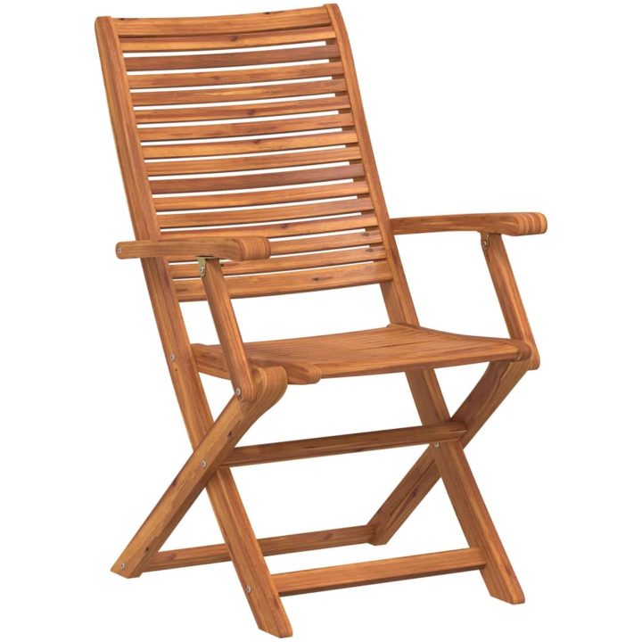 Hopfällbara trädgårdsstolar 8 st 57x66x95 cm massiv akaciaträ vidaXL – bild 3