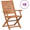 Hopfällbara trädgårdsstolar 8 st 57x66x95 cm massiv akaciaträ vidaXL – miniatyr 1