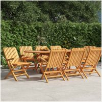 Hopfällbara trädgårdsstolar 8 st 61x67x90 cm massiv teak vidaXL