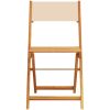 Hopfällbara trädgårdsstolar 8 st beige tyg och massivt trä vidaXL – miniatyr 4