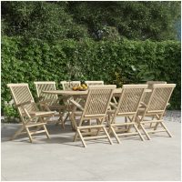Hopfällbara trädgårdsstolar 8 st grå 56x61x89 cm massiv teak vidaXL