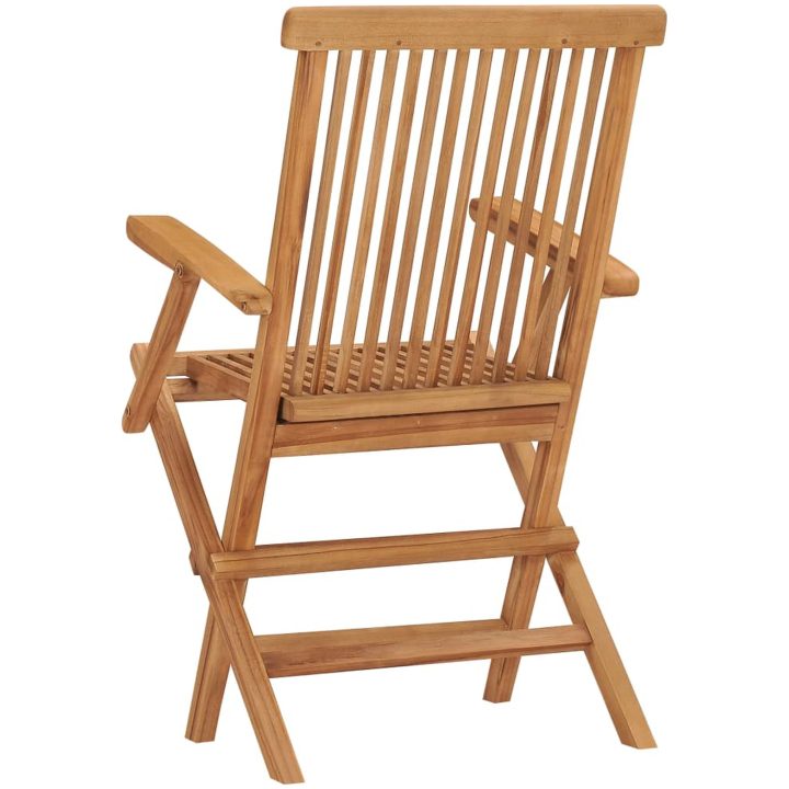 Hopfällbara trädgårdsstolar 8 st massiv teak vidaXL – bild 4
