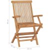 Hopfällbara trädgårdsstolar 8 st massiv teak vidaXL – miniatyr 9