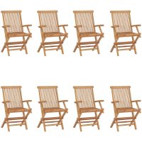 Hopfällbara trädgårdsstolar 8 st massiv teak vidaXL