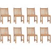 Hopfällbara trädgårdsstolar 8 st med dynor massiv teak vidaXL – miniatyr 2