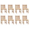 Hopfällbara trädgårdsstolar 8 st med dynor massiv teak vidaXL – miniatyr 1