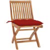 Hopfällbara trädgårdsstolar med dynor 6 st massiv teak vidaXL – miniatyr 3