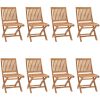 Hopfällbara trädgårdsstolar med dynor 8 st massiv teak vidaXL – miniatyr 3