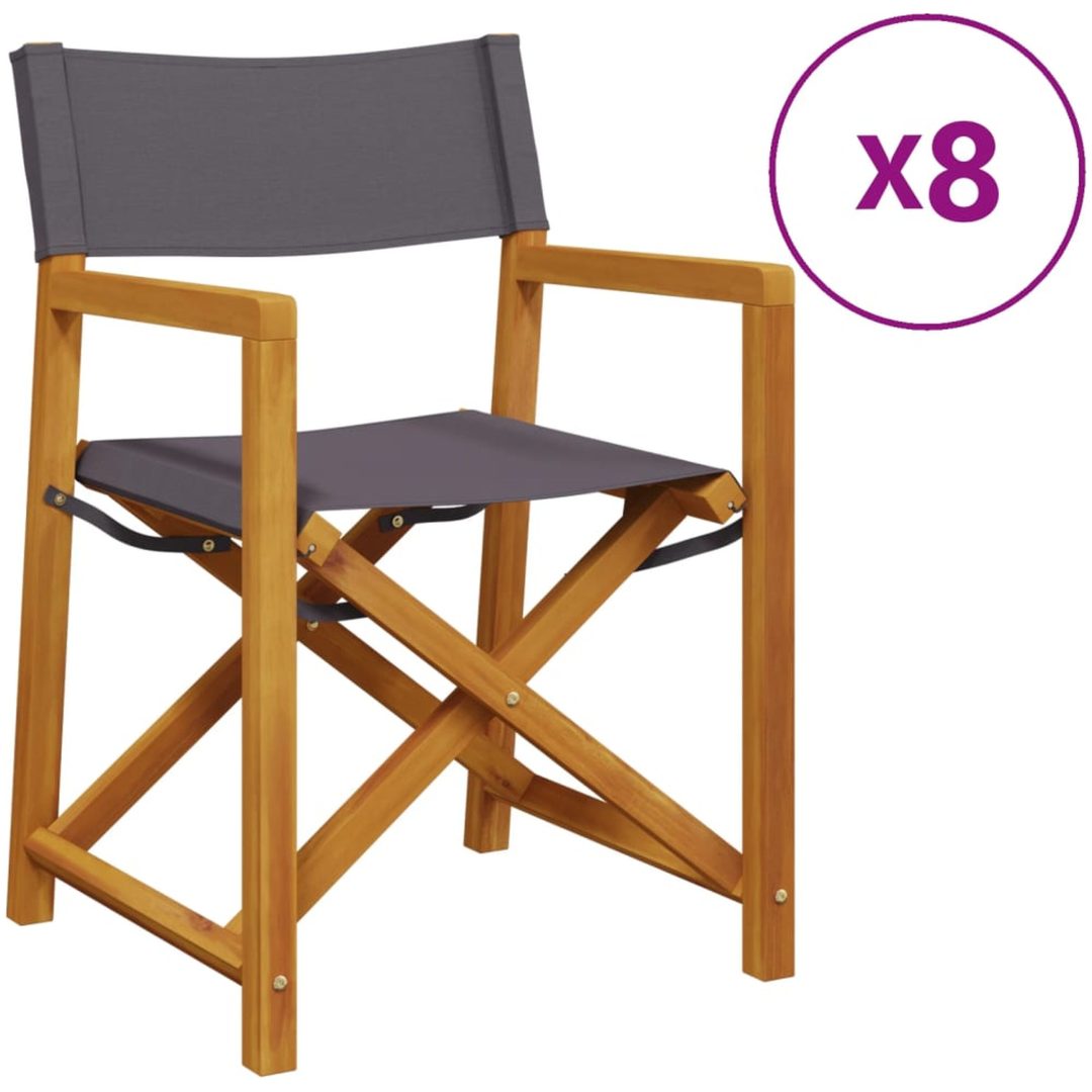 Hopfällbara utomhusstolar 8 delar mörkgrå tyg vidaXL – bild 2