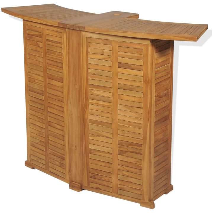 Hopfällbart barbord 155x53x105 cm massivt teakträ vidaXL – bild 2