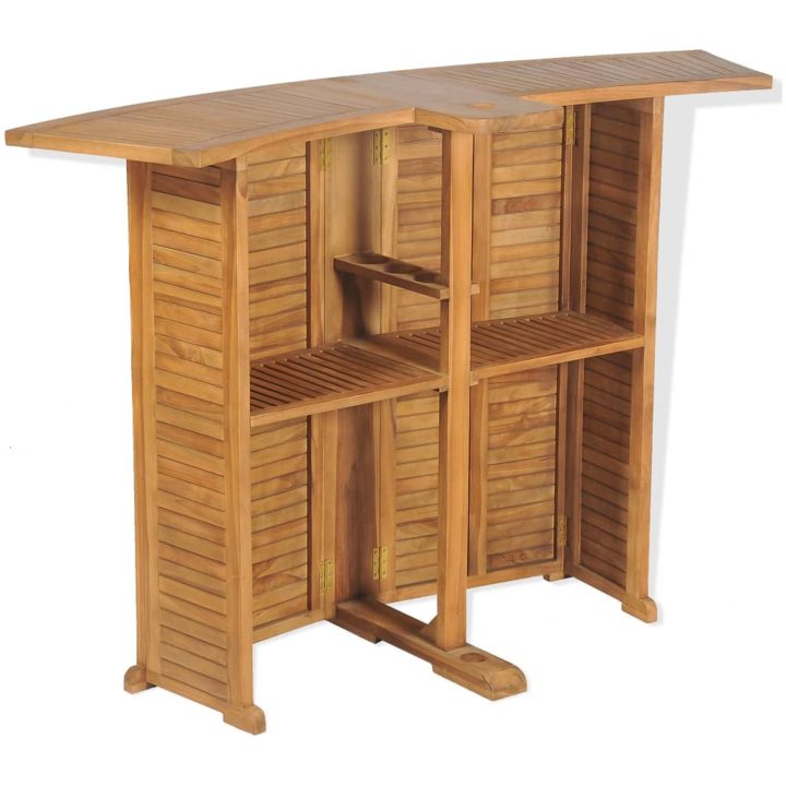 Hopfällbart barbord 155x53x105 cm massivt teakträ vidaXL – bild 6