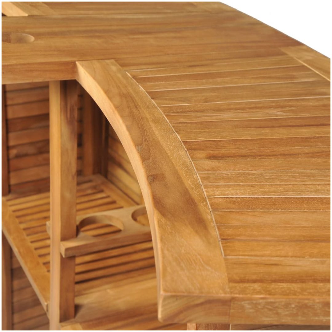 Hopfällbart barbord 155x53x105 cm massivt teakträ vidaXL – bild 7