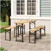 Hopfällbart barbord 170x50x75/105 cm massiv gran vidaXL – miniatyr 1