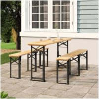 Hopfällbart barbord 170x50x75/105 cm massiv gran vidaXL