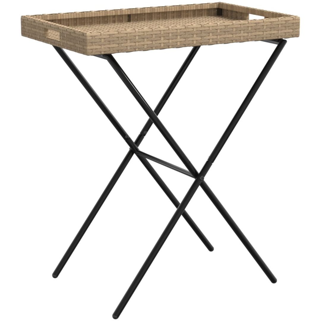 Hopfällbart brickbord beige 65x40x75 cm konstrotting vidaXL – bild 2