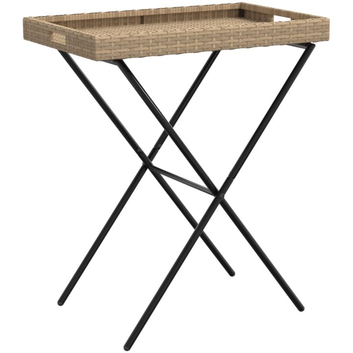 Hopfällbart brickbord beige 65x40x75 cm konstrotting vidaXL – bild 2