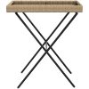 Hopfällbart brickbord beige 65x40x75 cm konstrotting vidaXL – miniatyr 5