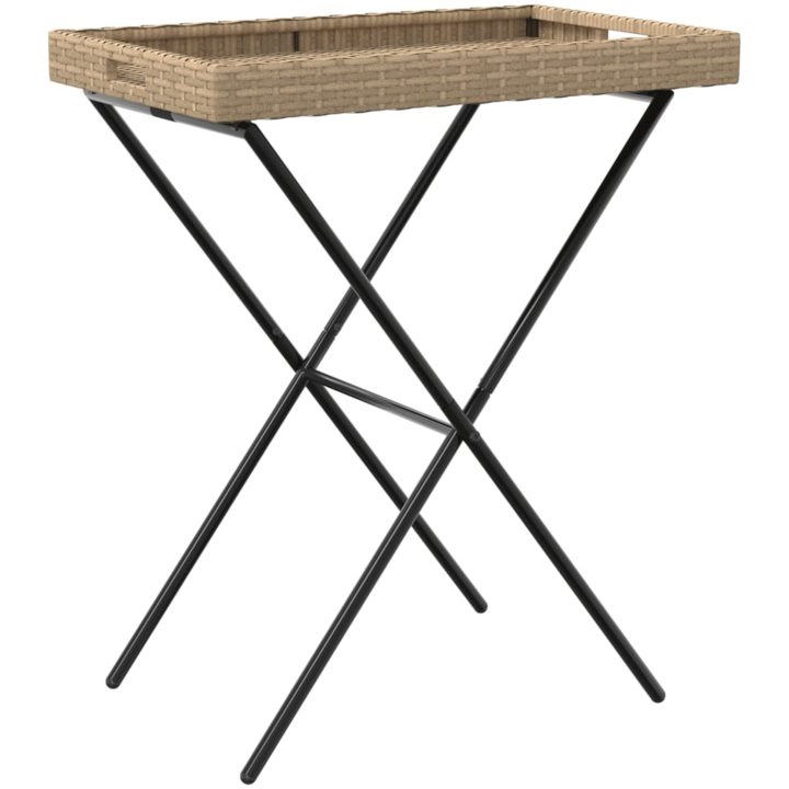 Hopfällbart brickbord beige 65x40x75 cm konstrotting vidaXL – bild 7