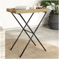 Hopfällbart brickbord beige 65x40x75 cm konstrotting vidaXL