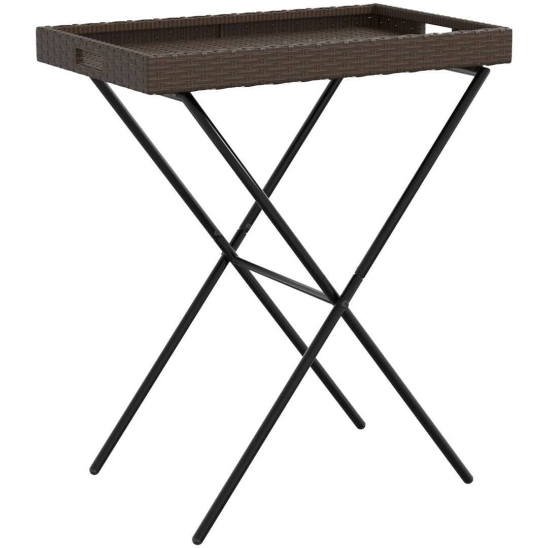 Hopfällbart brickbord brun 65x40x75 cm konstrotting vidaXL – bild 2