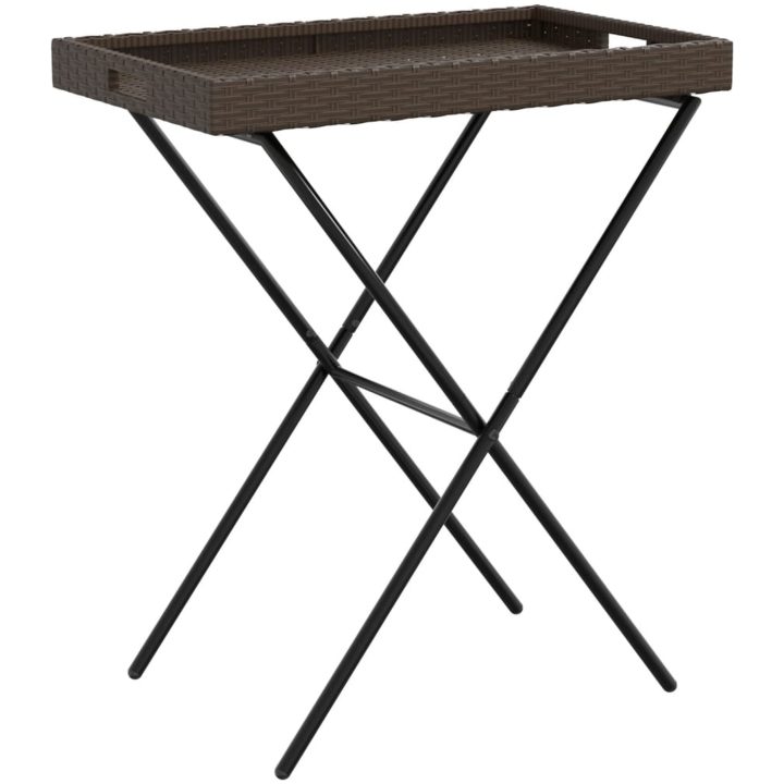 Hopfällbart brickbord brun 65x40x75 cm konstrotting vidaXL – bild 2