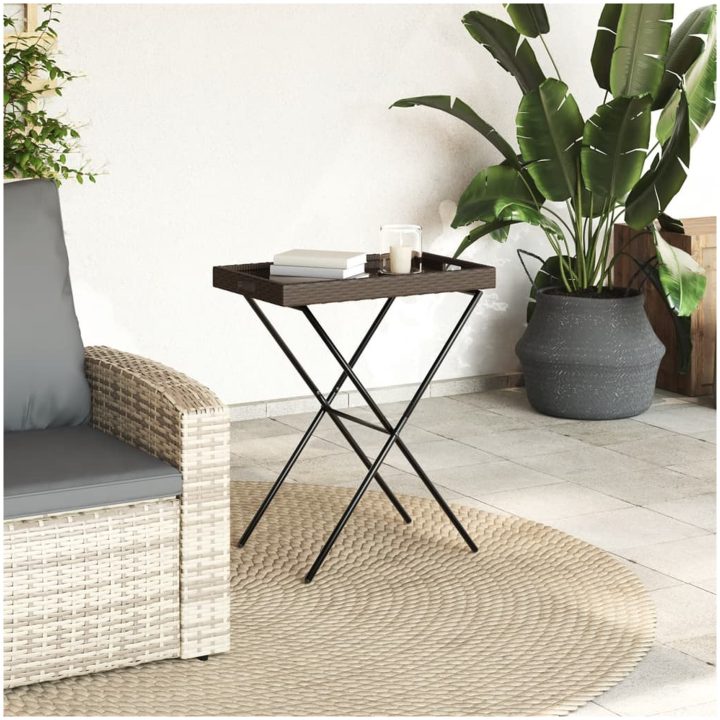 Hopfällbart brickbord brun 65x40x75 cm konstrotting vidaXL – bild 3