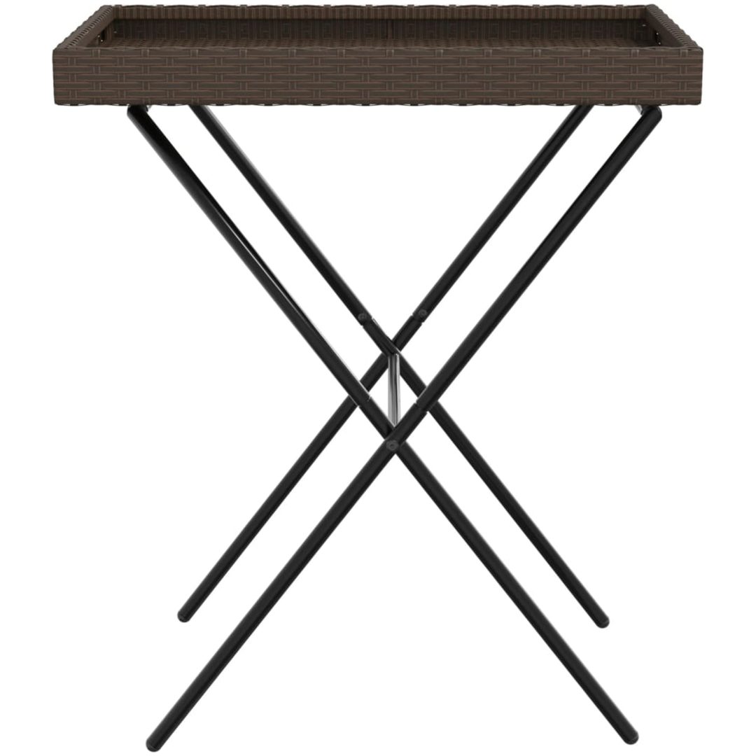 Hopfällbart brickbord brun 65x40x75 cm konstrotting vidaXL – bild 5