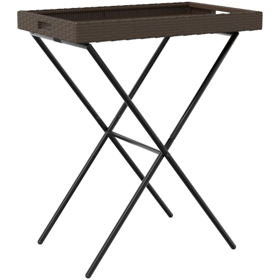 Hopfällbart brickbord brun 65x40x75 cm konstrotting vidaXL – bild 7