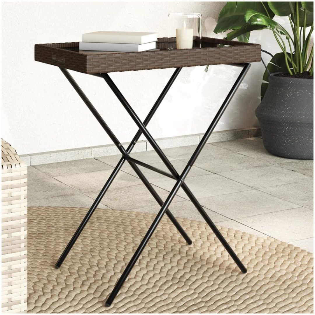 Hopfällbart brickbord brun 65x40x75 cm konstrotting vidaXL
