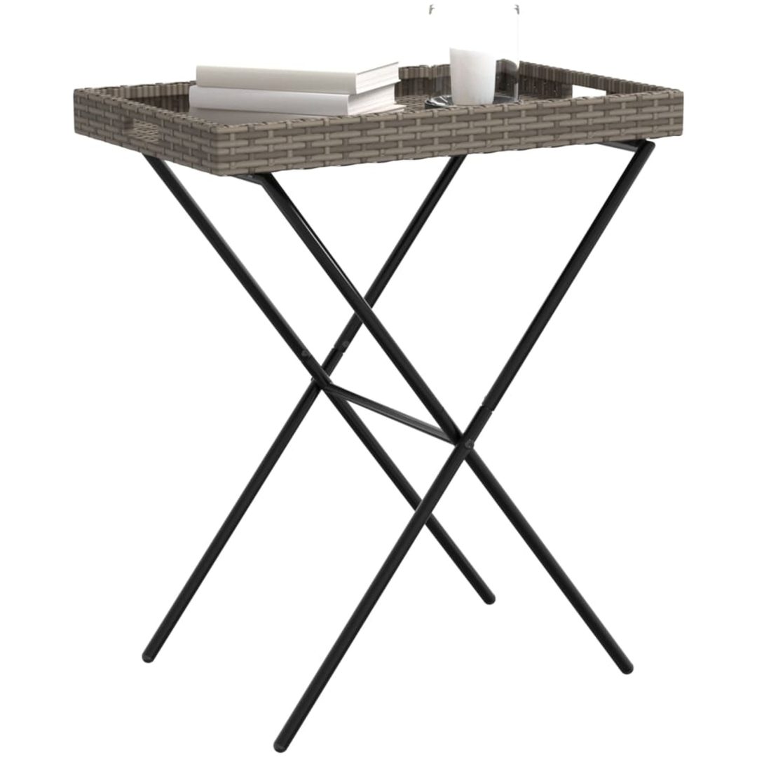 Hopfällbart brickbord grå 65x40x75 cm konstrotting vidaXL – bild 4