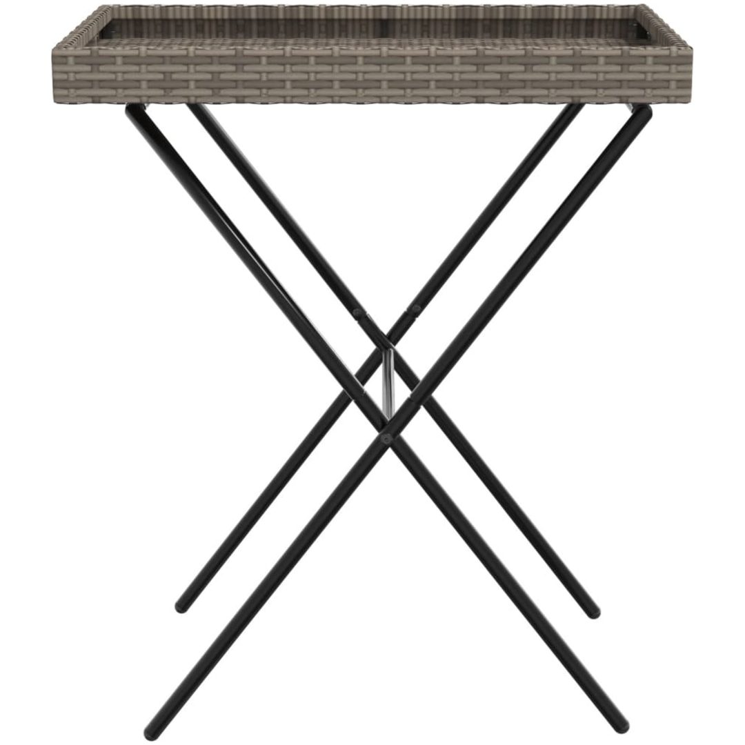 Hopfällbart brickbord grå 65x40x75 cm konstrotting vidaXL – bild 5