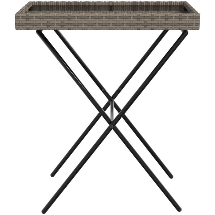 Hopfällbart brickbord grå 65x40x75 cm konstrotting vidaXL – bild 5