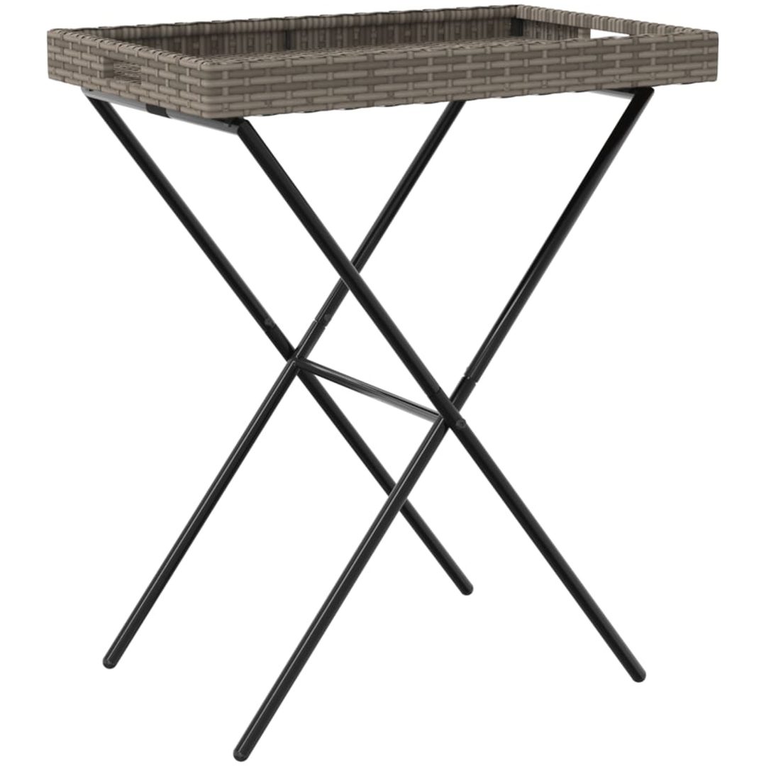 Hopfällbart brickbord grå 65x40x75 cm konstrotting vidaXL – bild 7