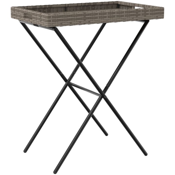 Hopfällbart brickbord grå 65x40x75 cm konstrotting vidaXL – bild 7