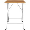Hopfällbart cafébord 55x54x71 cm massiv teak och stål vidaXL – miniatyr 3