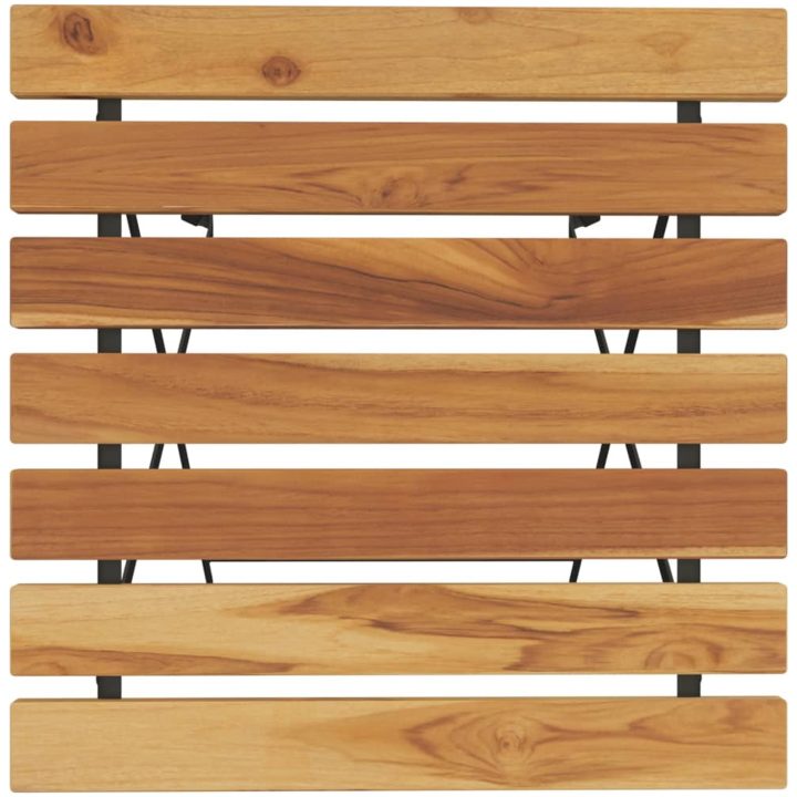 Hopfällbart cafébord 55x54x71 cm massiv teak och stål vidaXL – bild 5