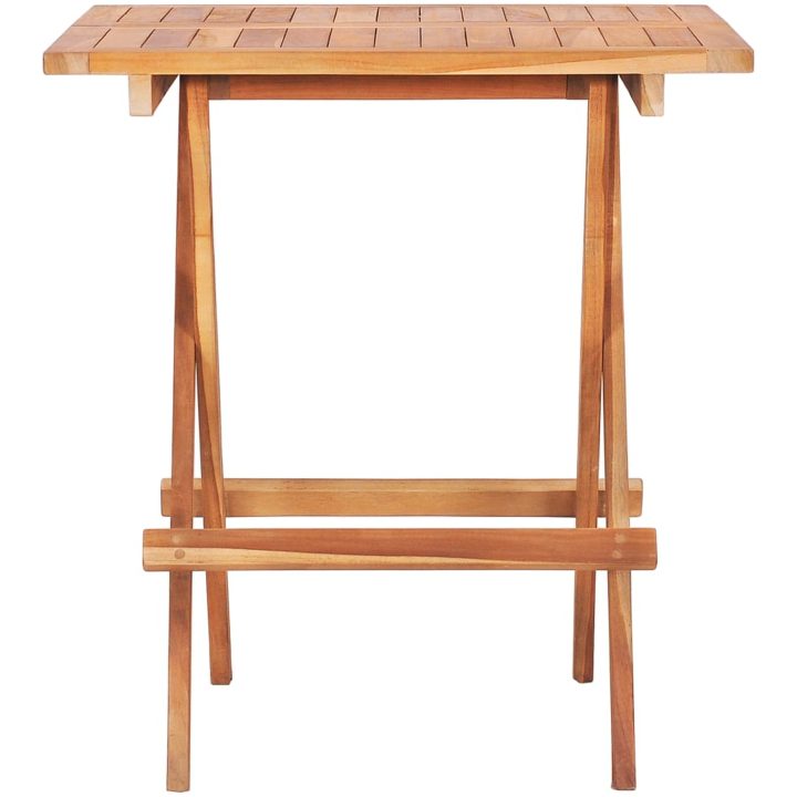 Hopfällbart cafébord 60x60x65 cm massiv teak vidaXL – bild 3