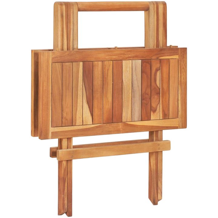 Hopfällbart cafébord 60x60x65 cm massiv teak vidaXL – bild 4